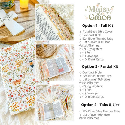 Floral Bees Prayer Bible Kit, Bible Tabs
