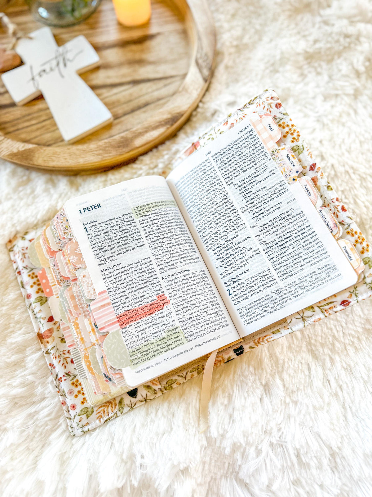 Floral Bees Prayer Bible Kit, Bible Tabs