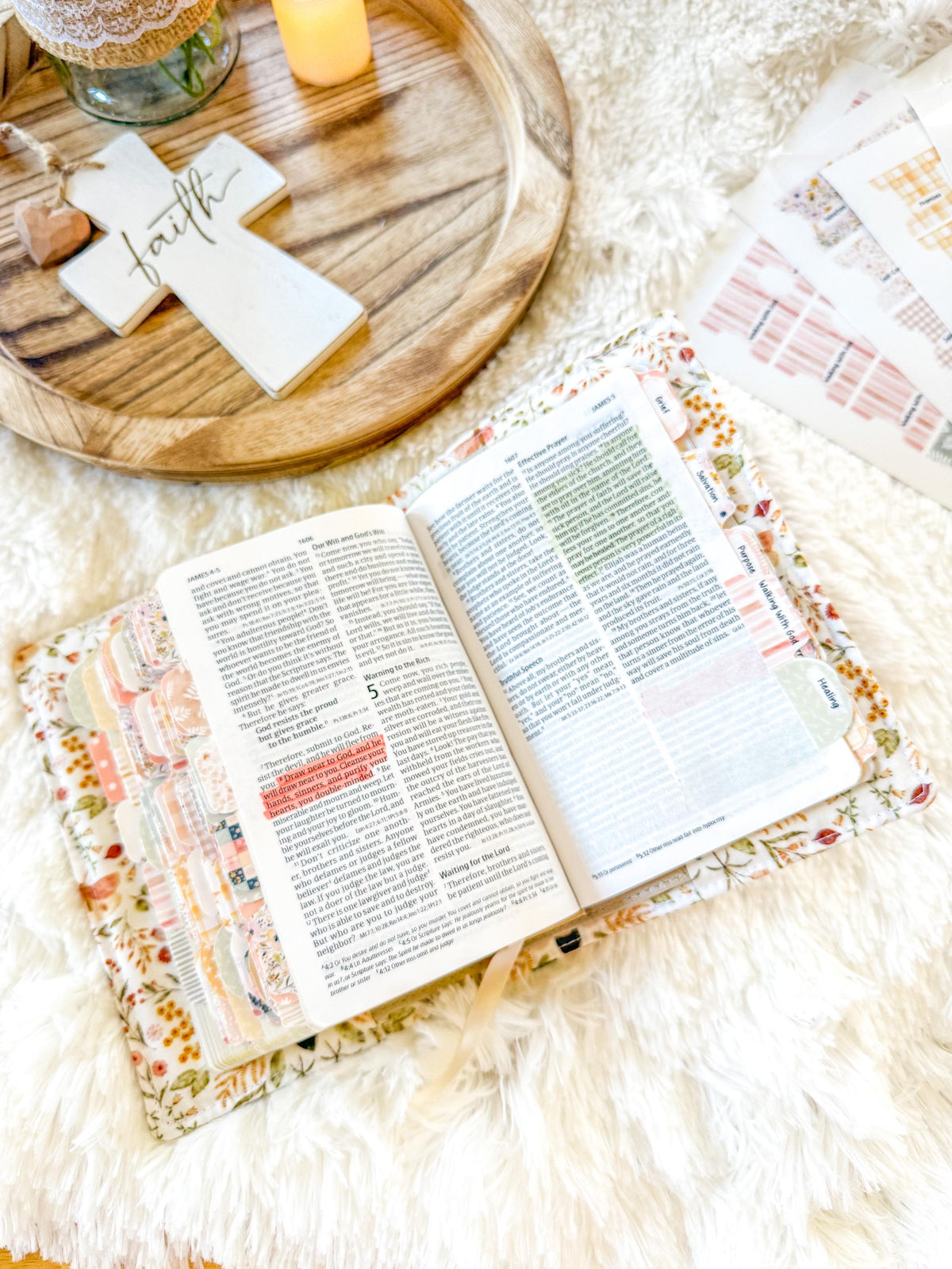 Floral Bees Prayer Bible Kit, Bible Tabs