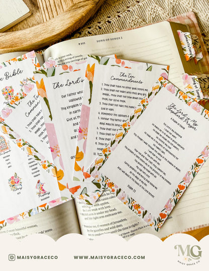 Bible Tip-Ins Printable Digital Download Grace Floral Collection