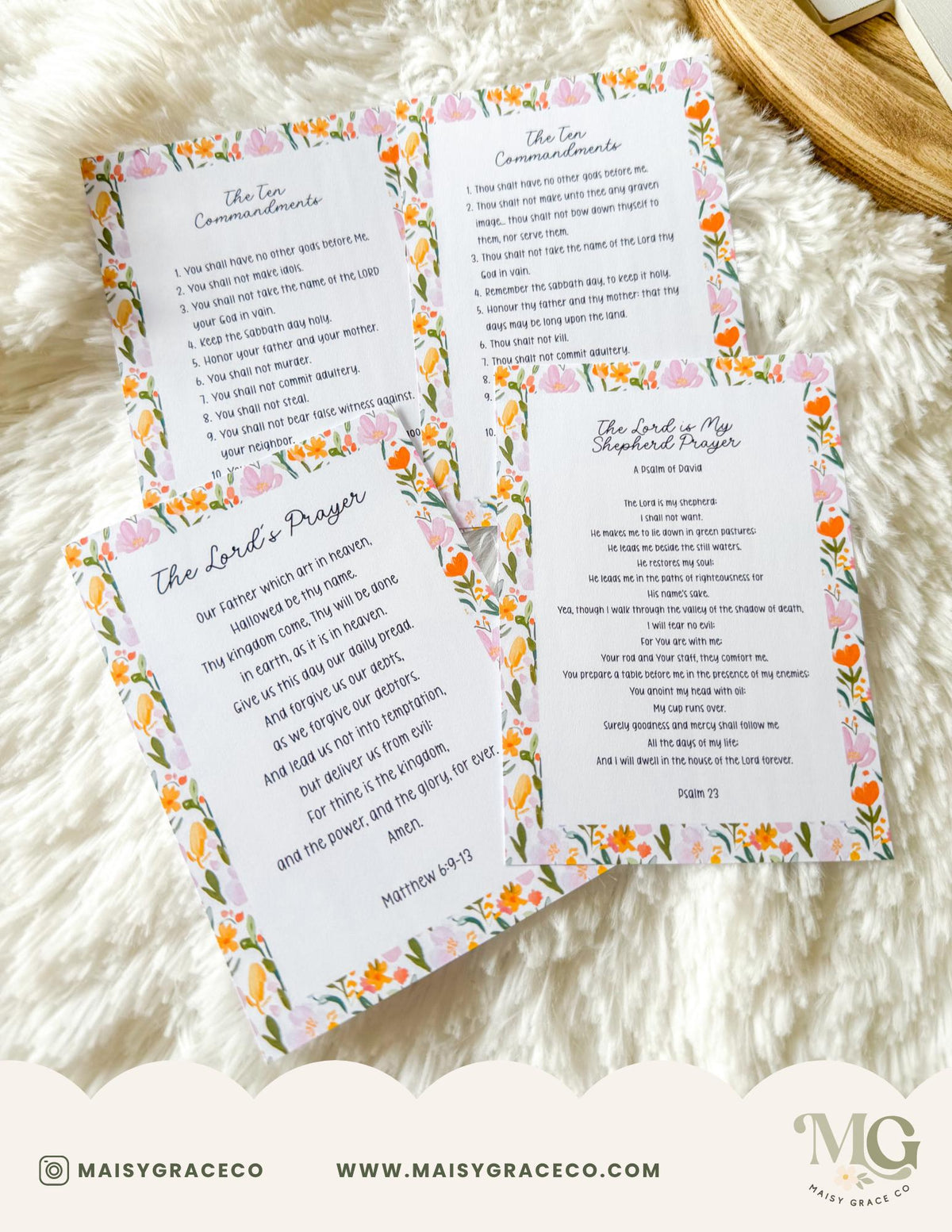 Small Prayer Tip-ins Grace Floral Loaded Bible Printable Digital Download