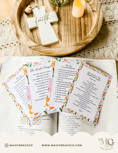 Small Prayer Tip-ins Grace Floral Loaded Bible Printable Digital Download