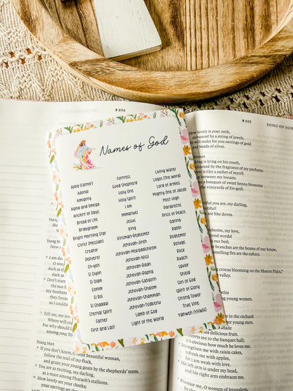 Names of God Christian Sticker Tip-In (Grace Floral Collection)