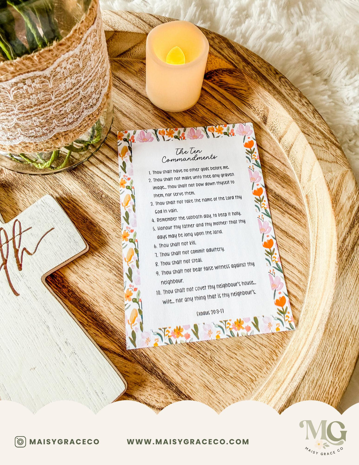 Small Prayer Tip-ins Grace Floral Loaded Bible Printable Digital Download
