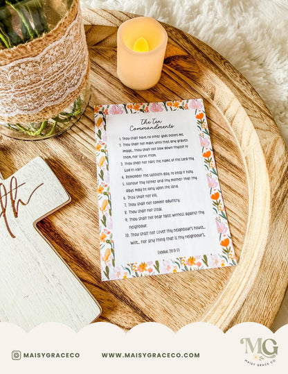 Small Prayer Tip-ins Grace Floral Loaded Bible Printable Digital Download
