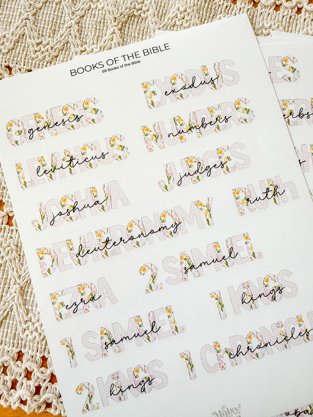 Books of the Bible Header Stickers