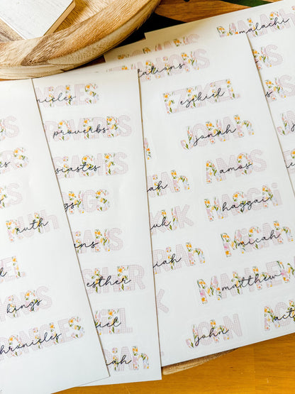 Books of the Bible Header Stickers