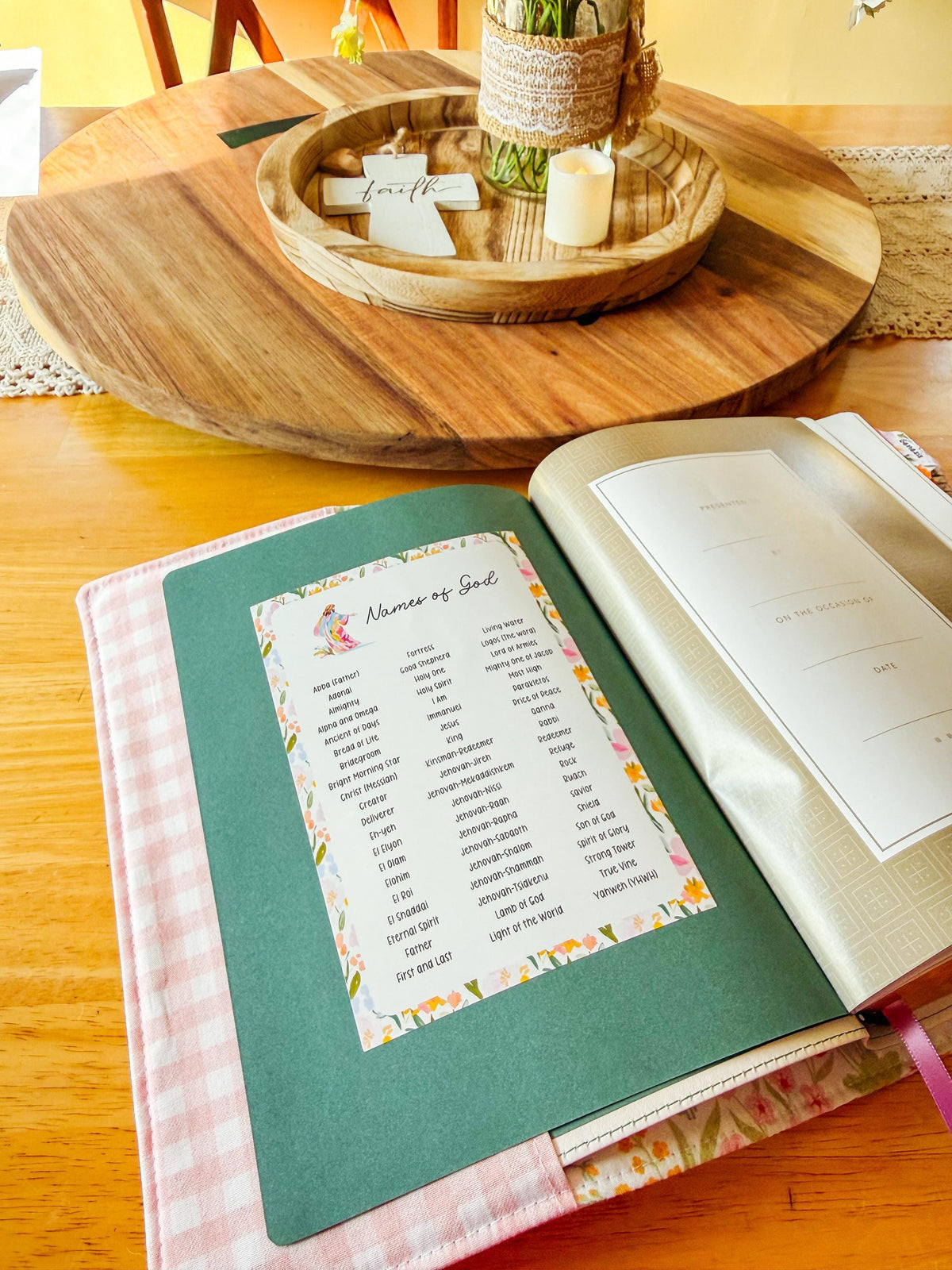 Names of God Christian Sticker Tip-In (Grace Floral Collection)