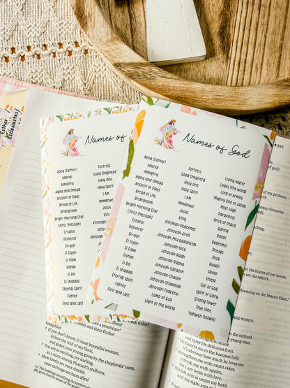 Names of God Christian Sticker Tip-In (Grace Floral Collection)