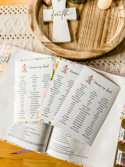 Names of God Christian Sticker Tip-In (Grace Floral Collection)