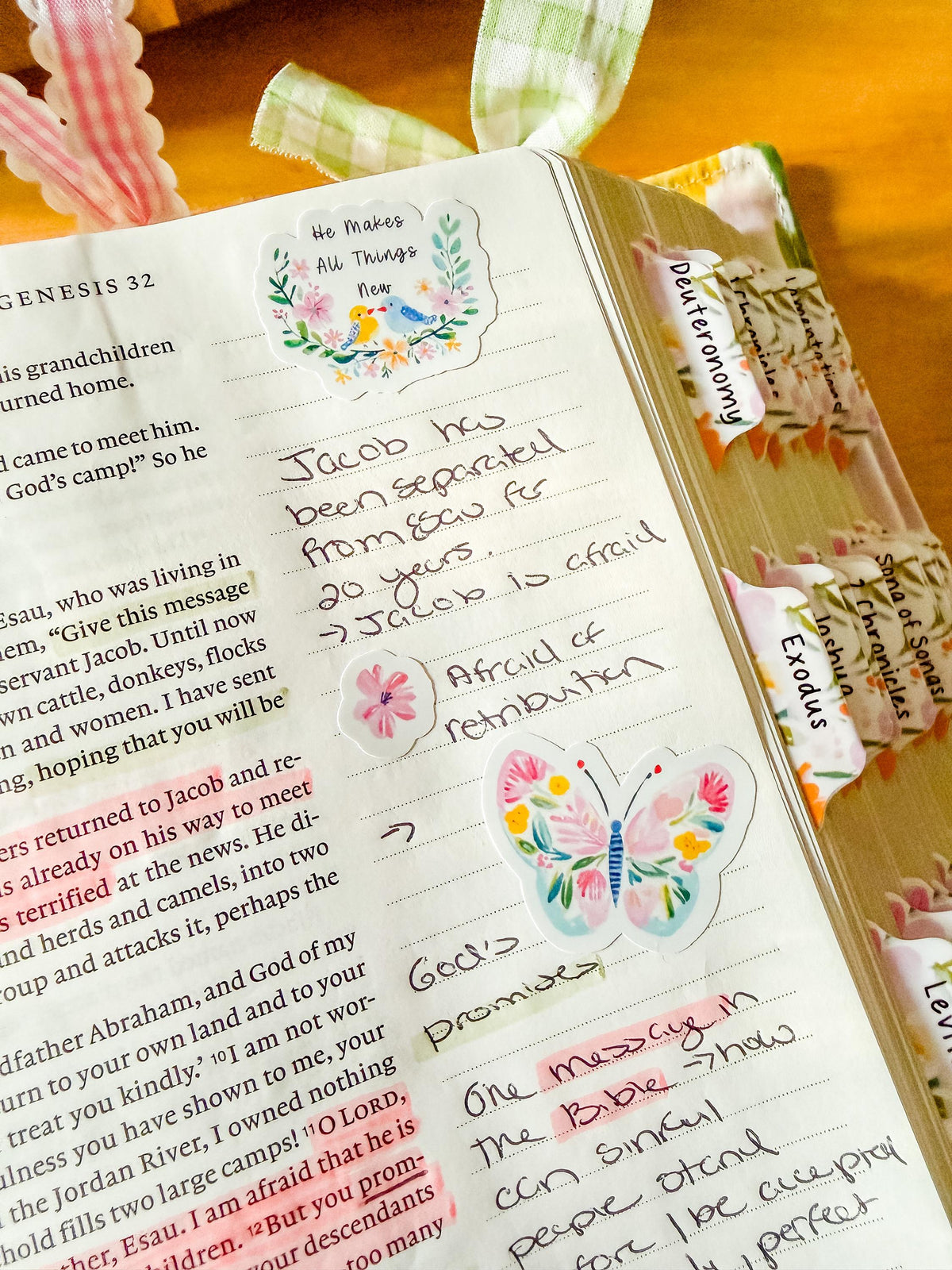 Spring Bible Journaling Sticker Sheet Grace Floral Collection