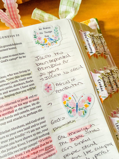 Spring Bible Journaling Sticker Sheet Grace Floral Collection