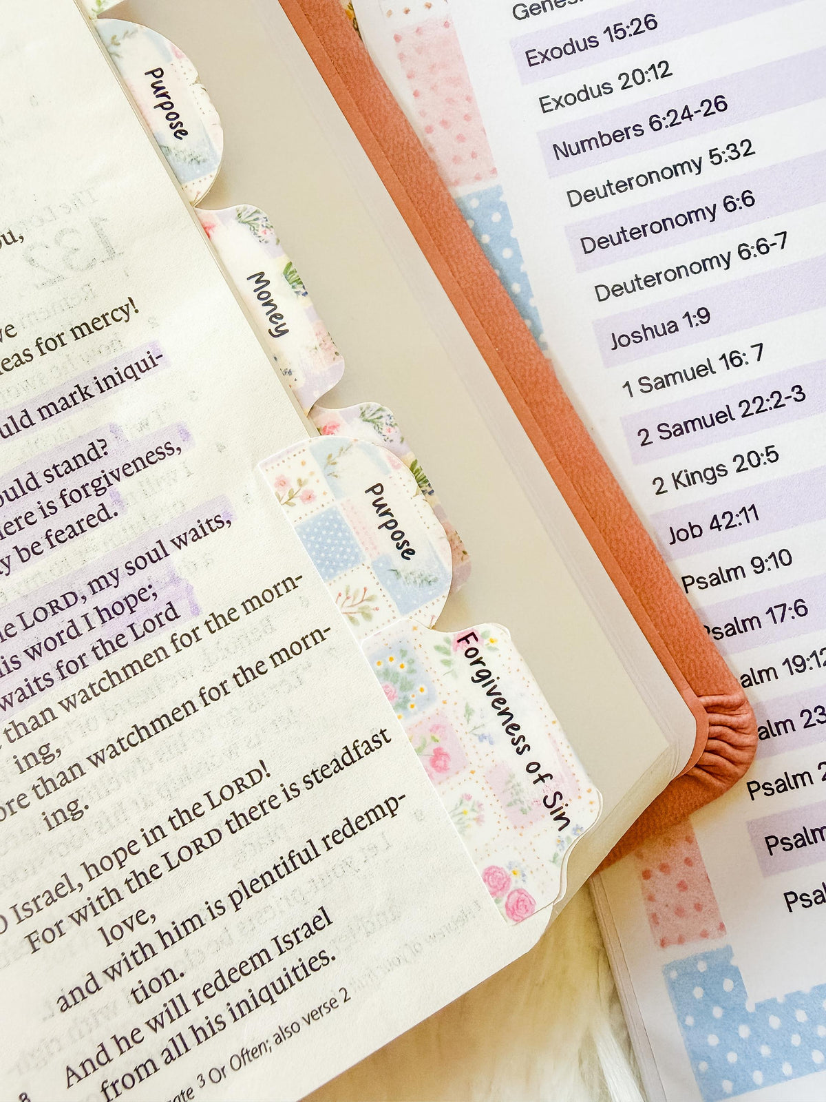 Fruit of the Spirit Prayer Bible Topical Tabs in Floral Farmhouse Patchwork