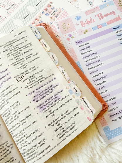 Fruit of the Spirit Prayer Bible Topical Tabs in Floral Farmhouse Patchwork