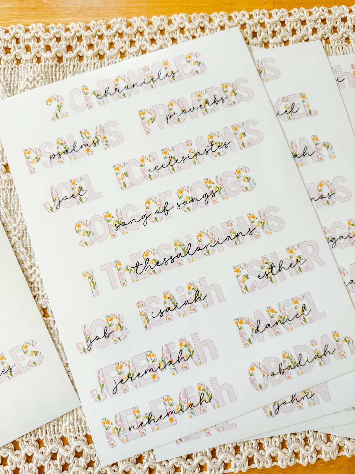 Books of the Bible Header Stickers