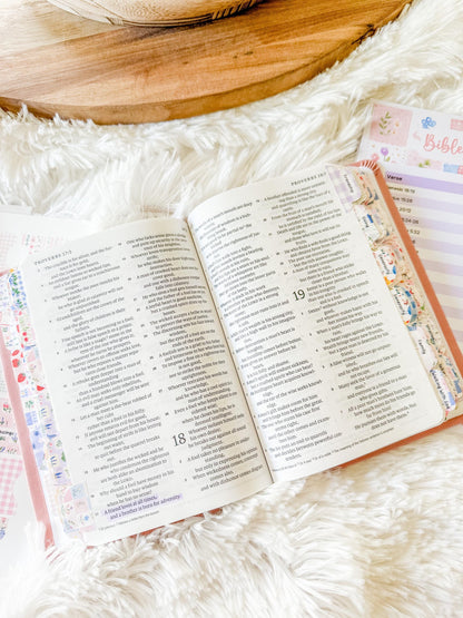 Fruit of the Spirit Prayer Bible Topical Tabs in Floral Farmhouse Patchwork
