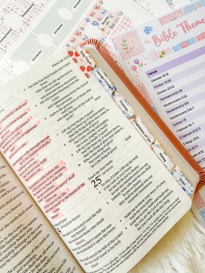 Fruit of the Spirit Prayer Bible Topical Tabs in Floral Farmhouse Patchwork