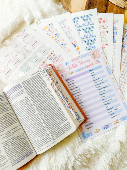 Fruit of the Spirit Prayer Bible Topical Tabs in Floral Farmhouse Patchwork