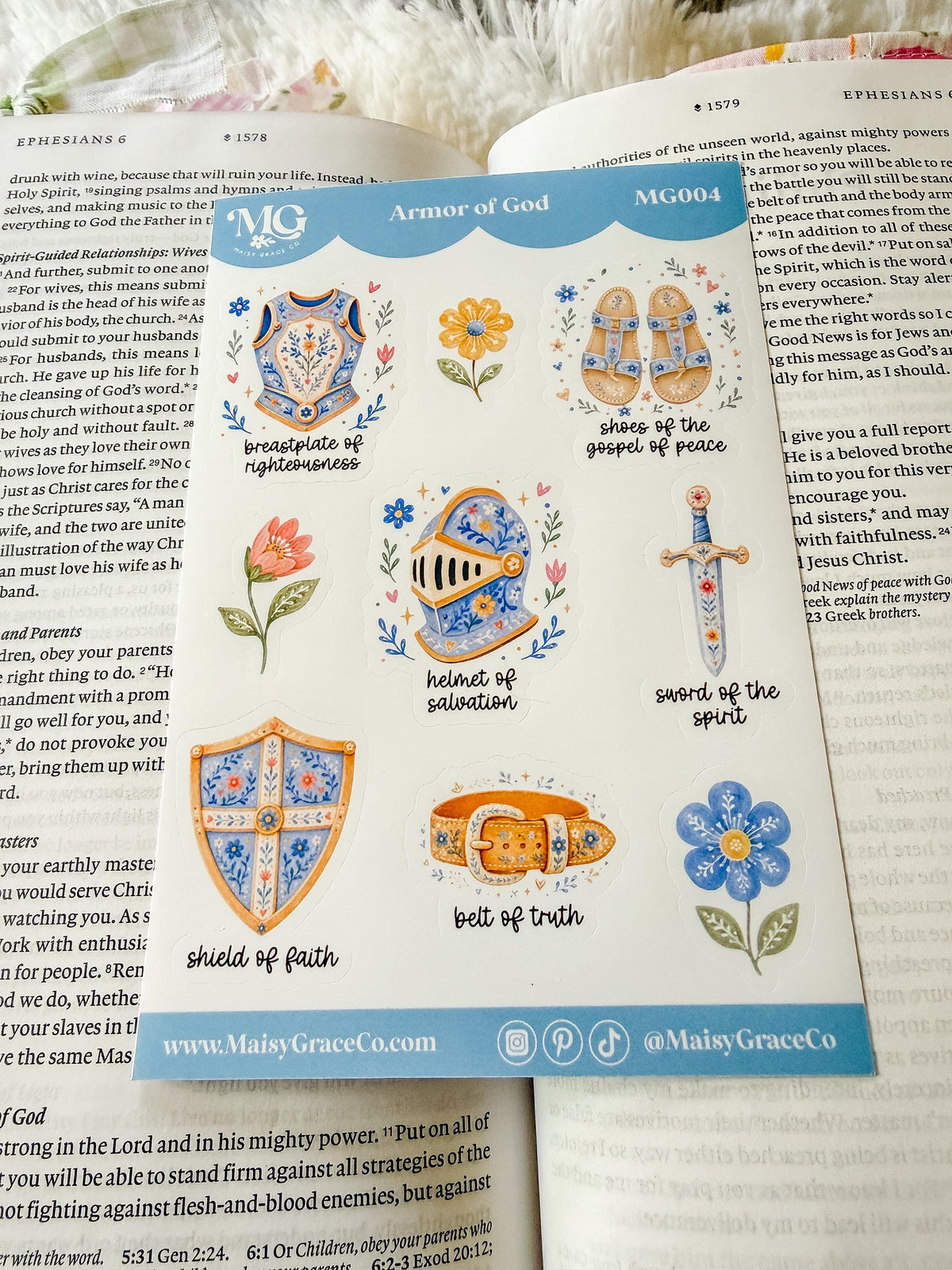 Armor of God Bible Journaling Tip-ins and Sticker Collection