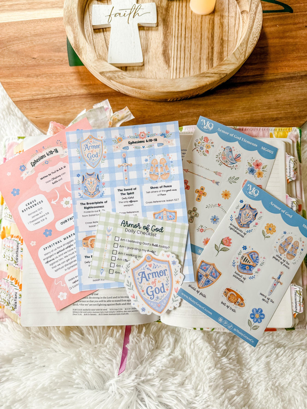 Armor of God Bible Journaling Tip-ins and Sticker Collection