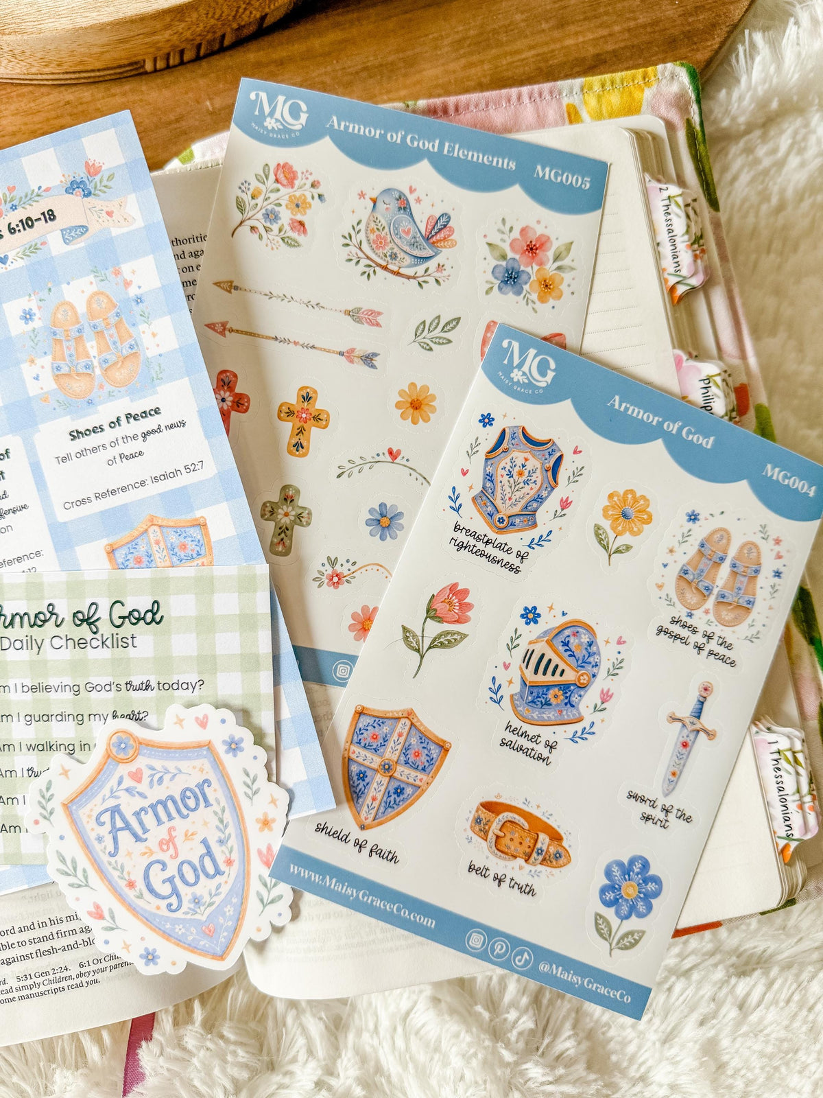 Armor of God Bible Journaling Tip-ins and Sticker Collection
