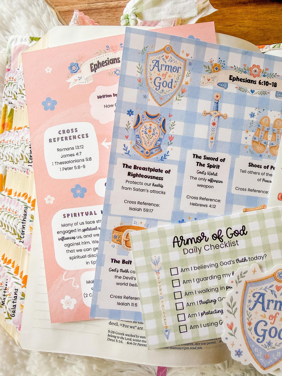 Armor of God Bible Journaling Tip-ins and Sticker Collection