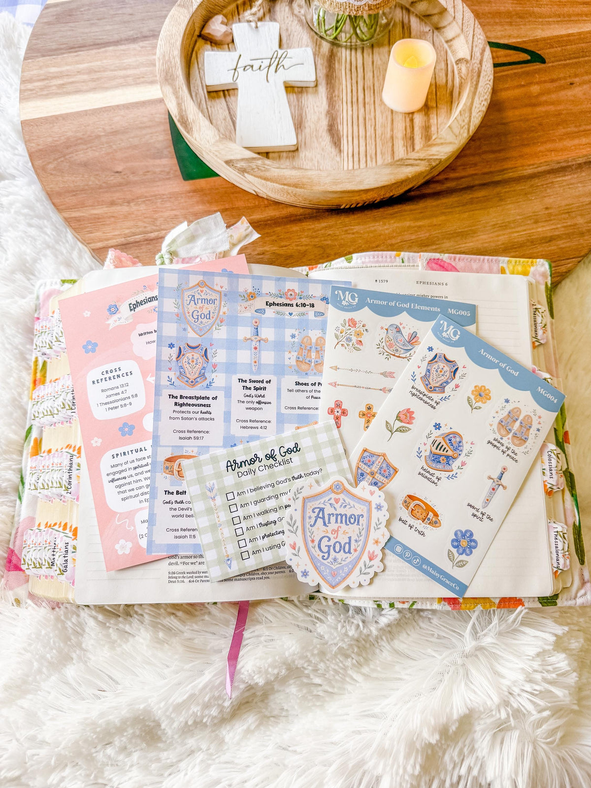 Armor of God Bible Journaling Tip-ins and Sticker Collection