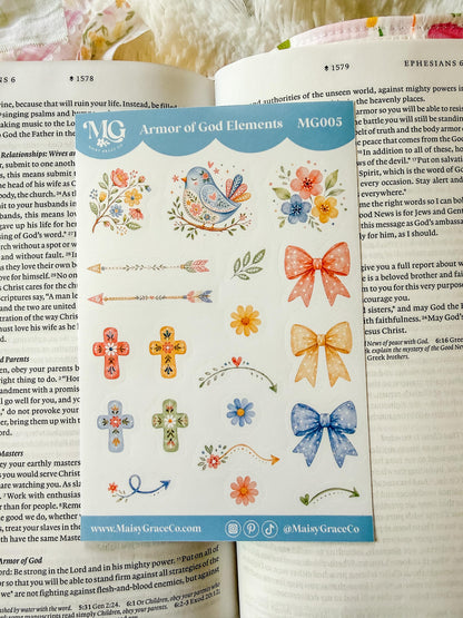 Armor of God Bible Journaling Tip-ins and Sticker Collection