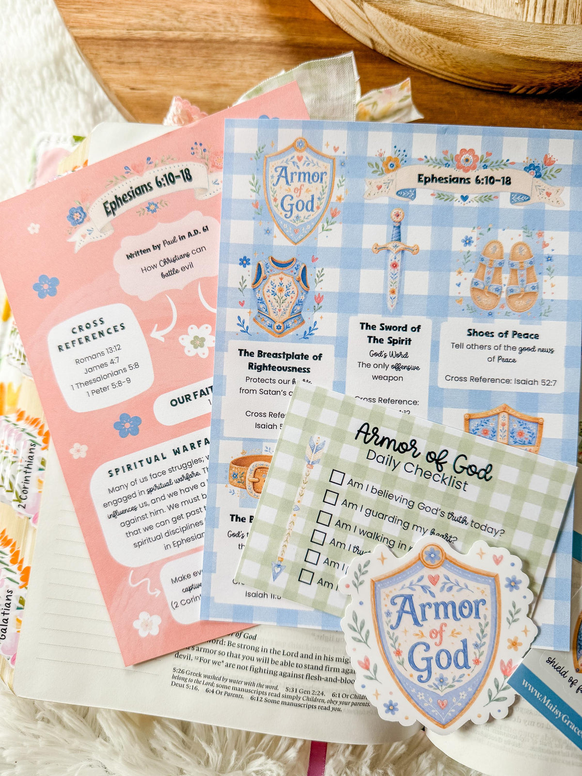 Armor of God Bible Journaling Tip-ins and Sticker Collection