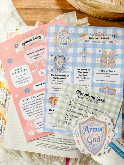 Armor of God Bible Journaling Tip-ins and Sticker Collection