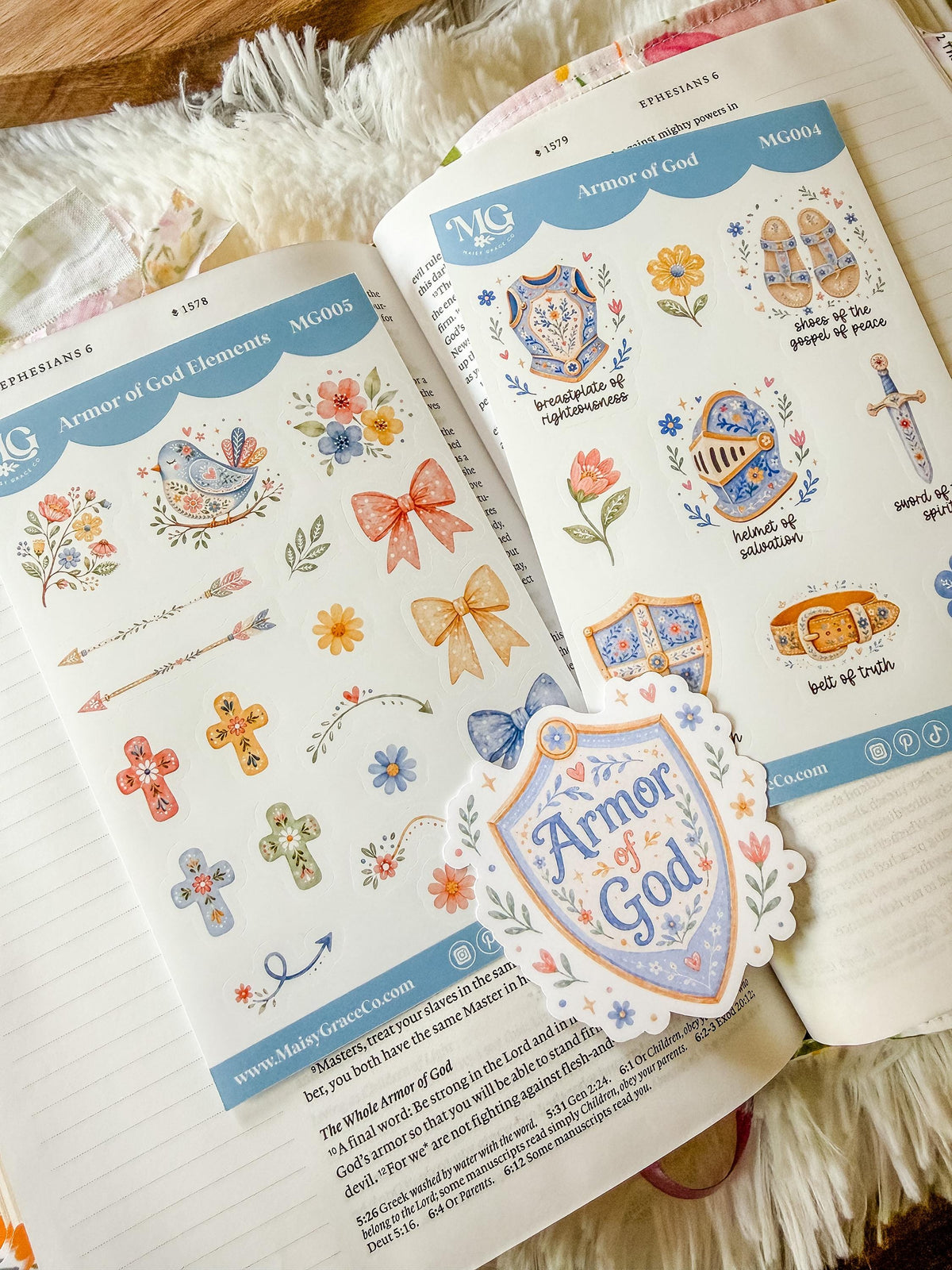 Armor of God Bible Journaling Tip-ins and Sticker Collection