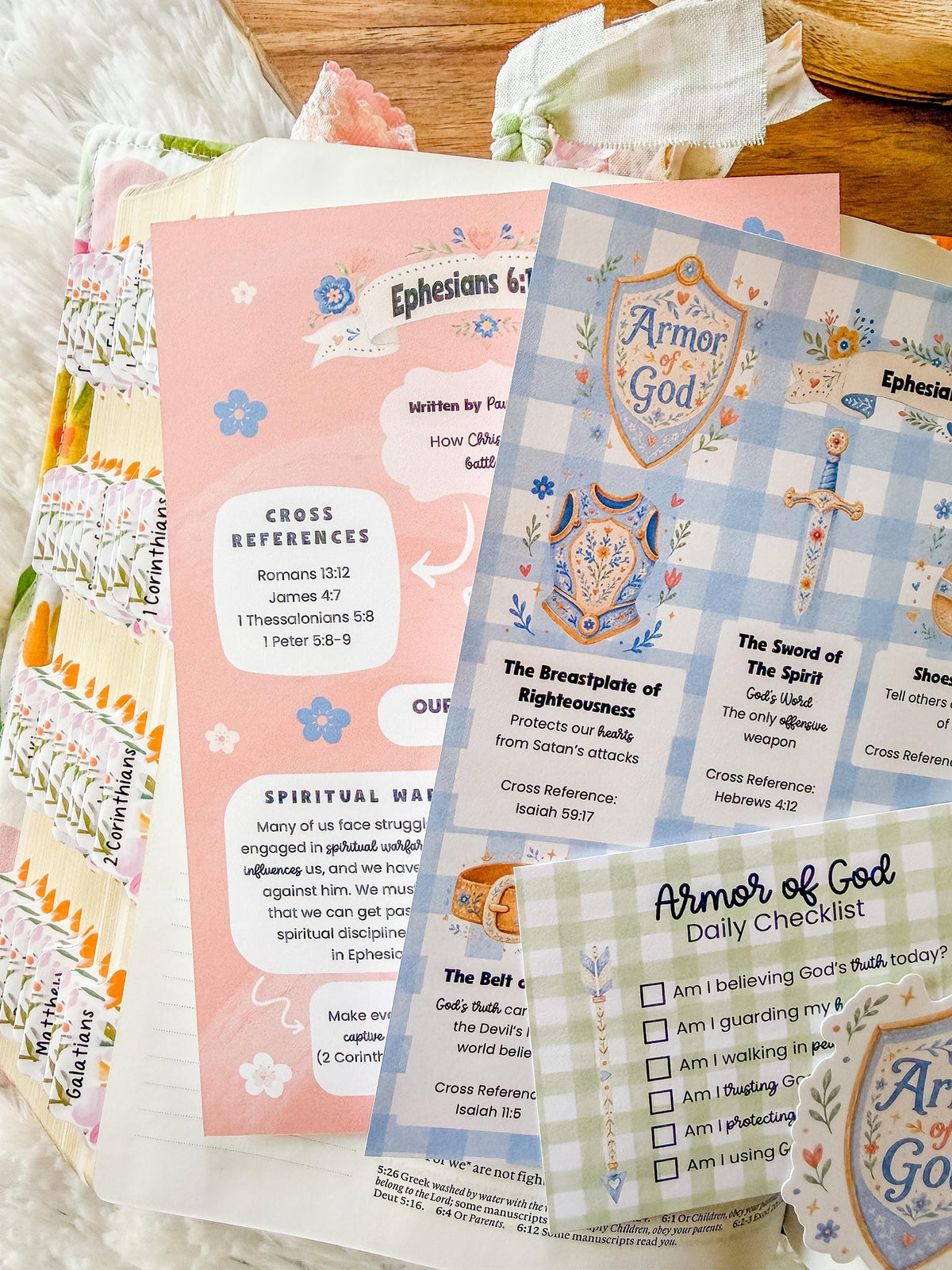Armor of God Bible Journaling Tip-ins and Sticker Collection
