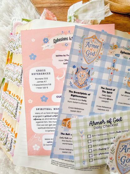 Armor of God Bible Journaling Tip-ins and Sticker Collection