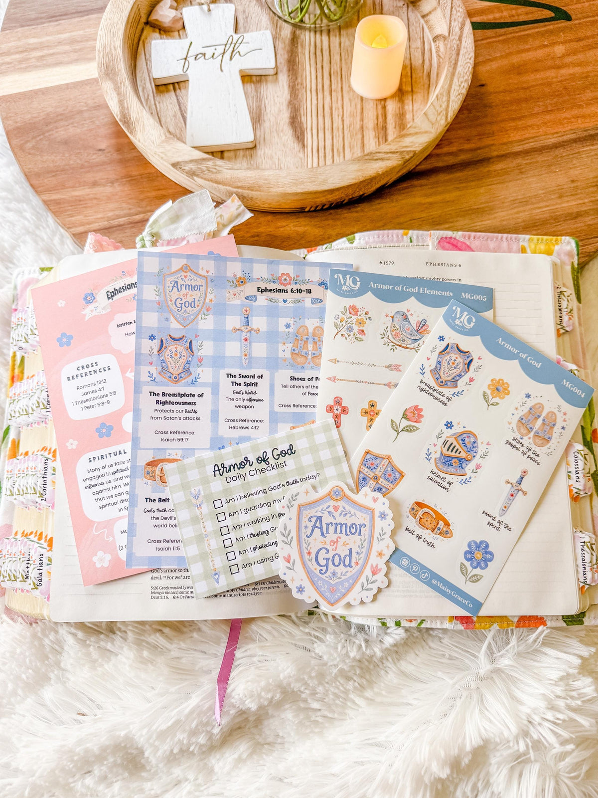 Armor of God Bible Journaling Tip-ins and Sticker Collection