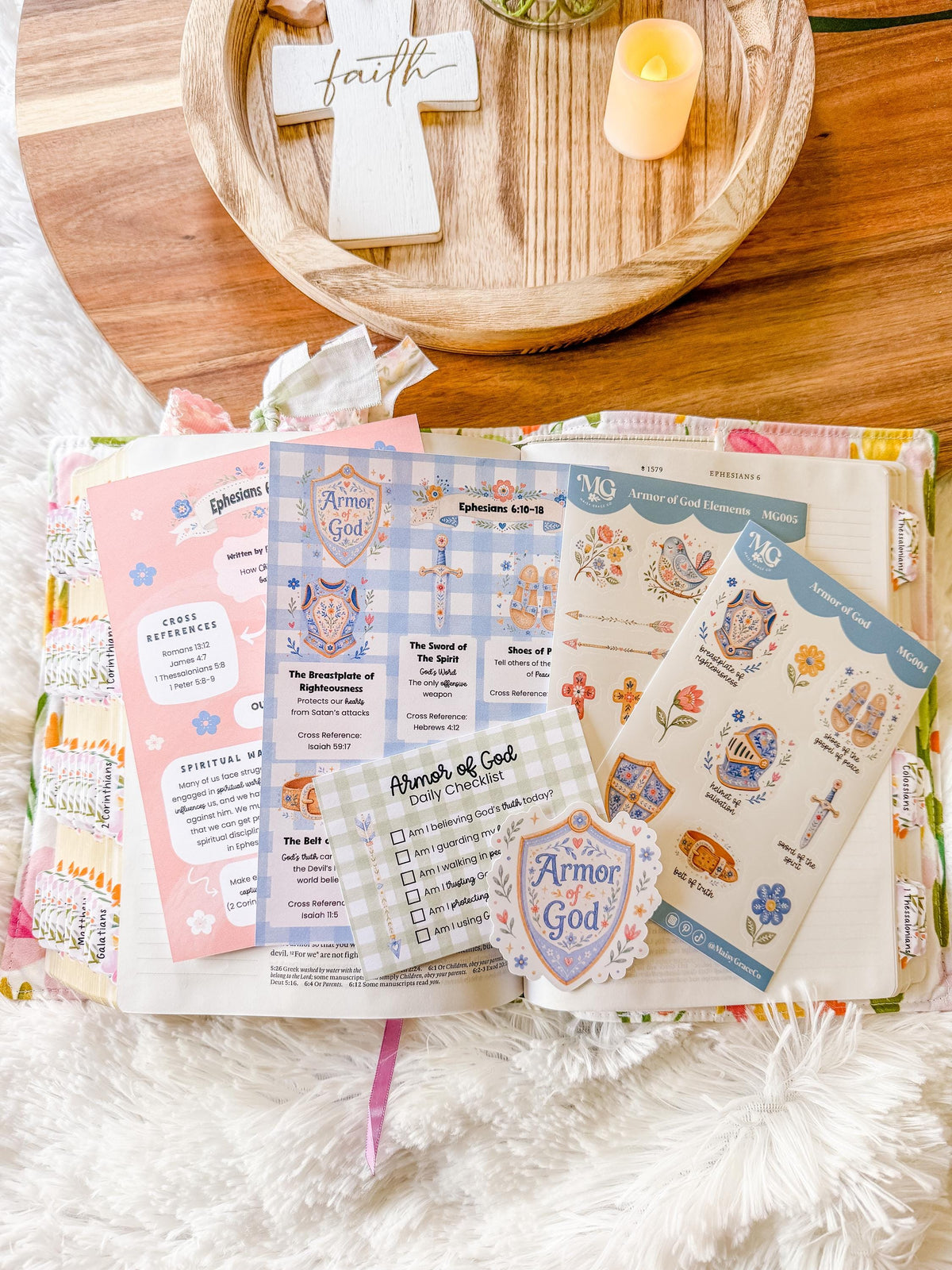 Armor of God Bible Journaling Tip-ins and Sticker Collection