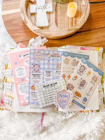 Armor of God Bible Journaling Tip-ins and Sticker Collection