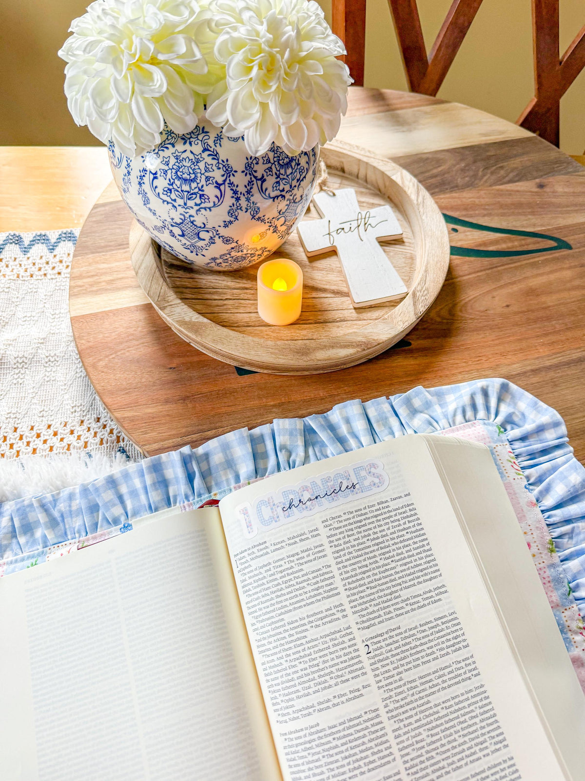 Books of the Bible Header Stickers Blue Farmhouse Patchwork