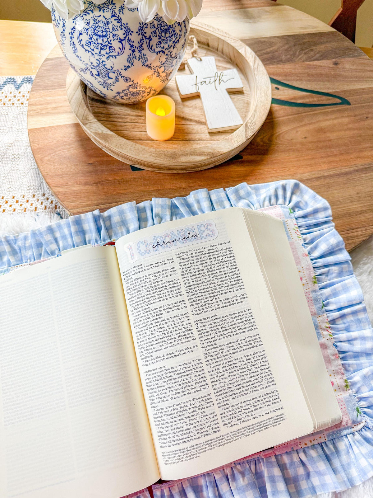 Books of the Bible Header Stickers Blue Farmhouse Patchwork