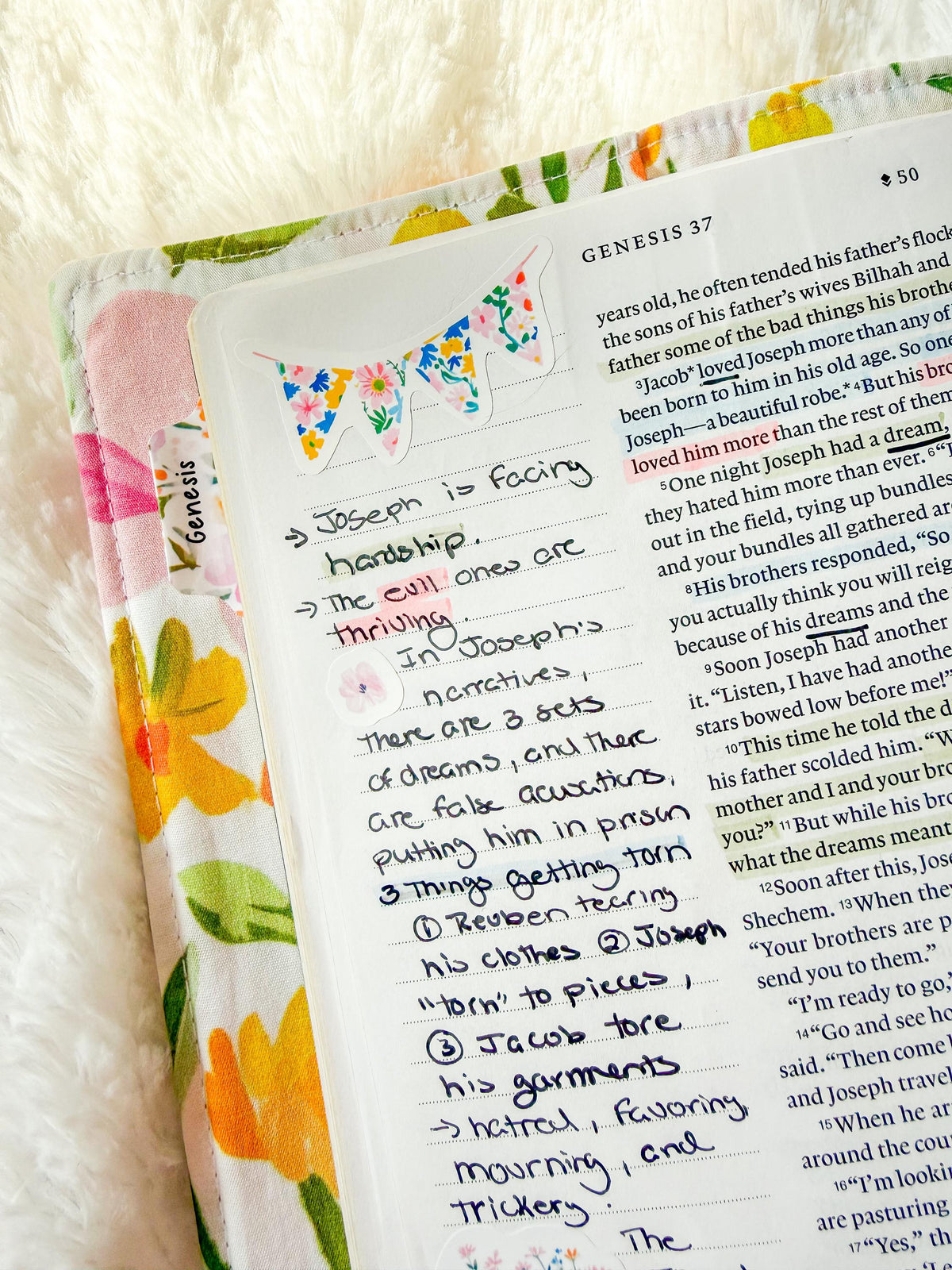 Watercolor Floral Bible Journaling Sticker Sheet Grace Floral Collection