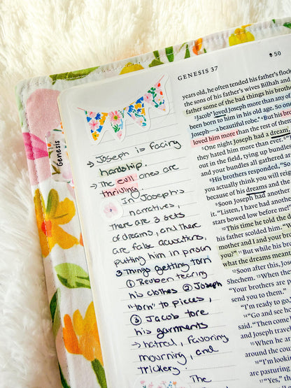 Watercolor Floral Bible Journaling Sticker Sheet Grace Floral Collection