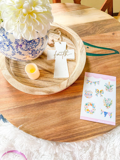 Watercolor Floral Bible Journaling Sticker Sheet Grace Floral Collection