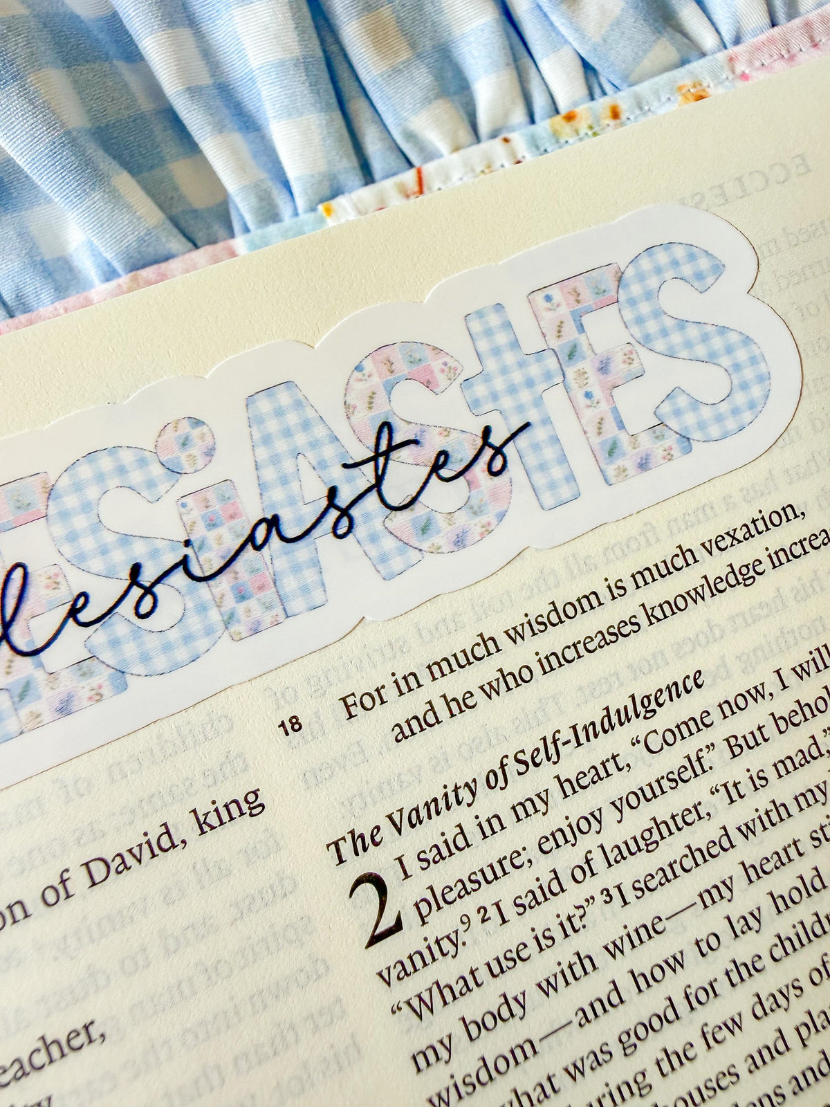 Books of the Bible Header Stickers Blue Farmhouse Patchwork