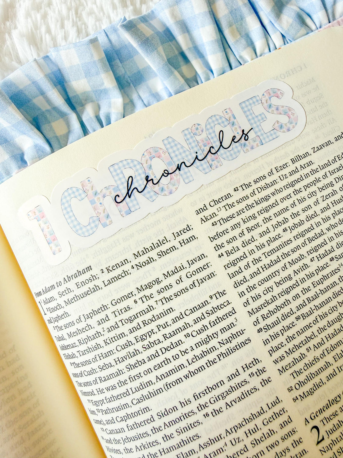 Books of the Bible Header Stickers Blue Farmhouse Patchwork