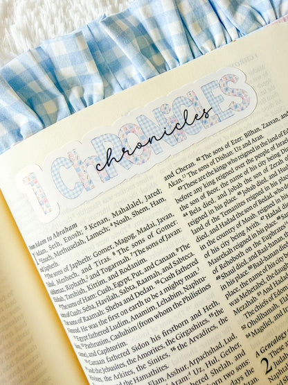 Books of the Bible Header Stickers Blue Farmhouse Patchwork