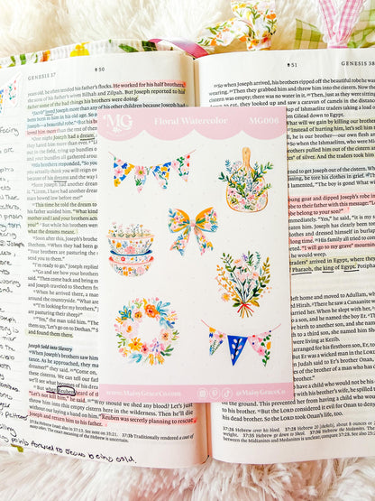 Watercolor Floral Bible Journaling Sticker Sheet Grace Floral Collection