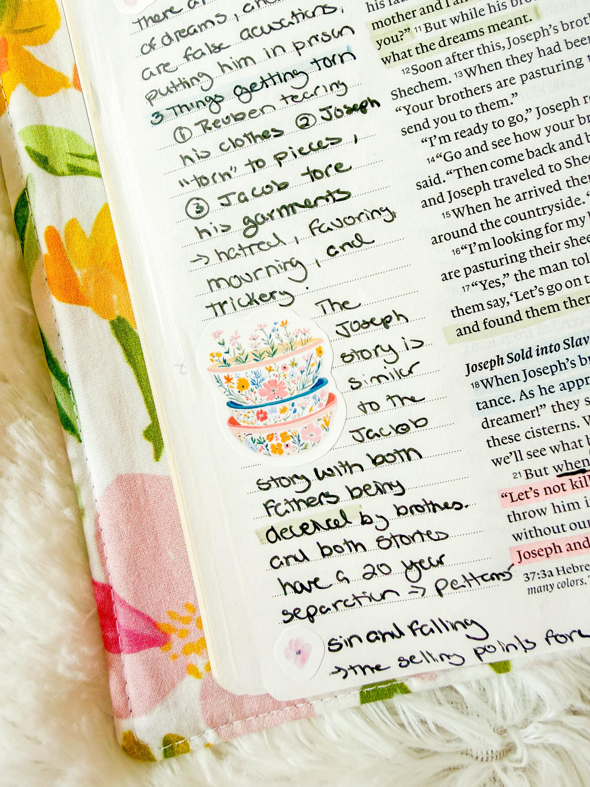 Watercolor Floral Bible Journaling Sticker Sheet Grace Floral Collection