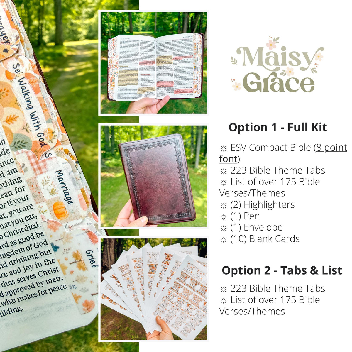 Autumn Prayer Bible Kit Topical Tabs in Boho Neutrals