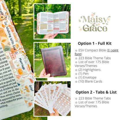 Autumn Prayer Bible Kit Topical Tabs in Boho Neutrals