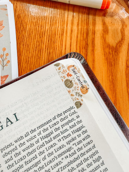 Autumn Prayer Bible Kit Topical Tabs in Boho Neutrals