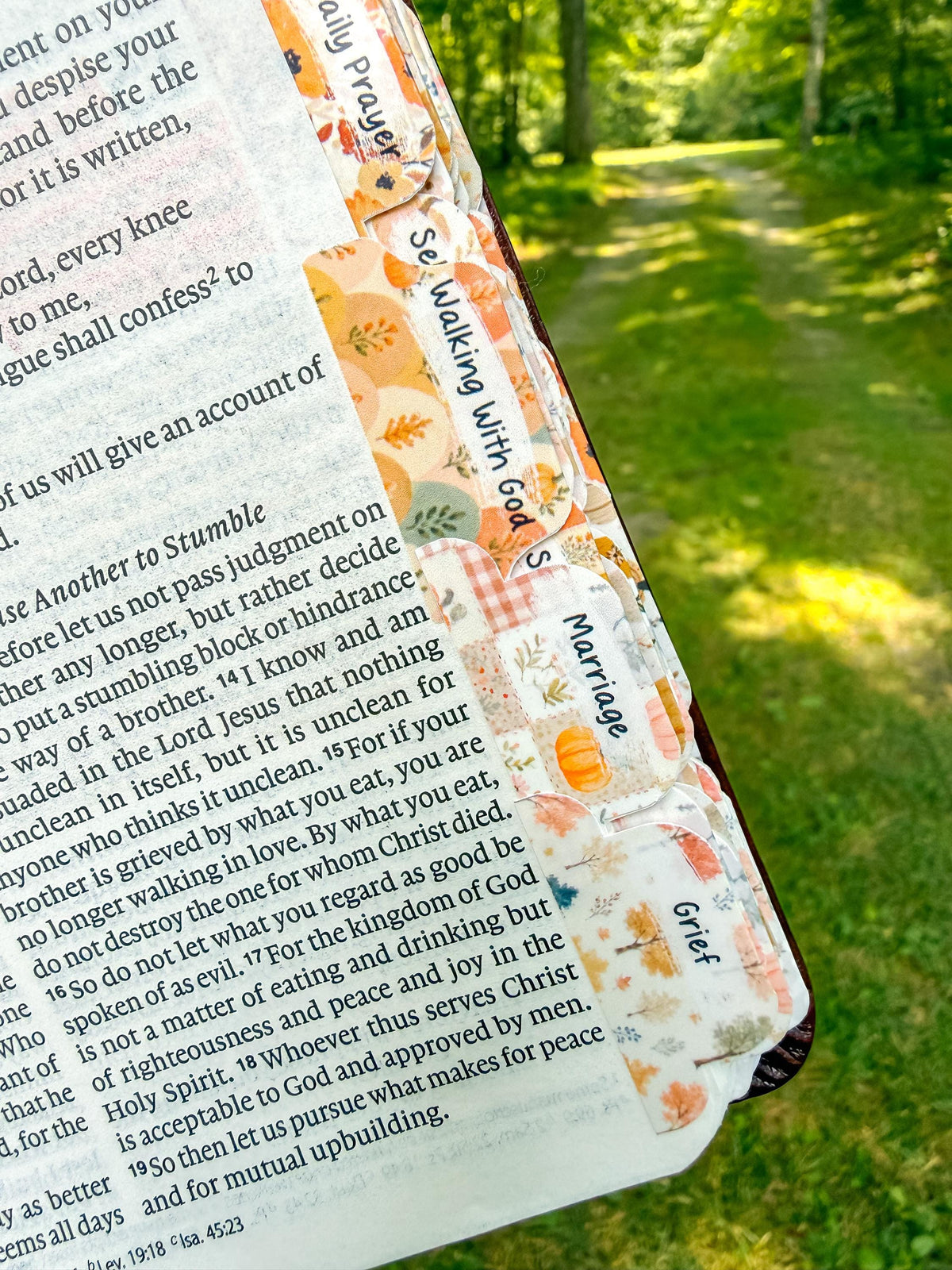 Autumn Prayer Bible Kit Topical Tabs in Boho Neutrals